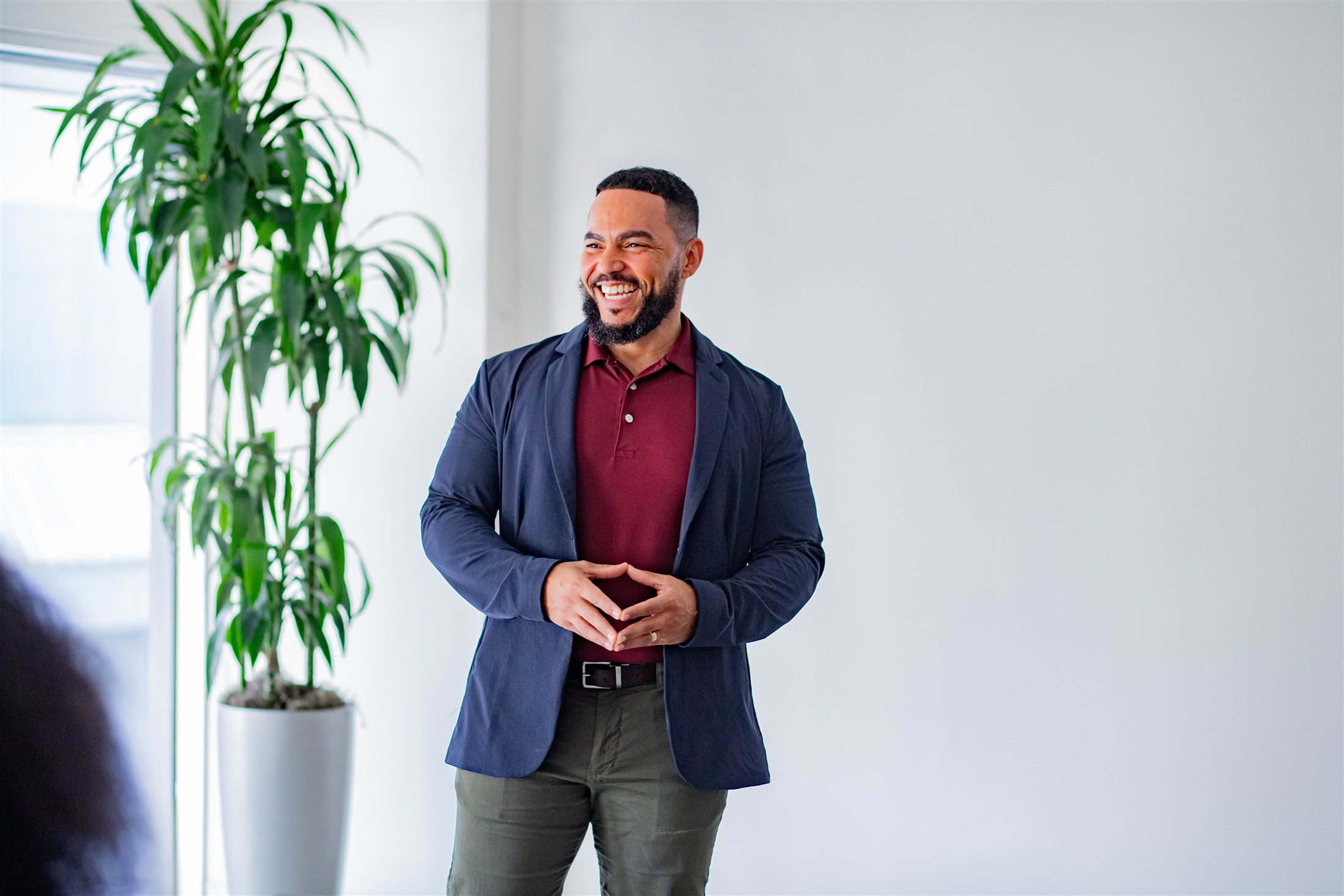 Jimmie Gonzalez Jr. leading a conversation